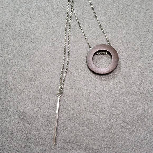 Woman's Long Layered Minimalist Necklace 24" - Picture 2 of 7